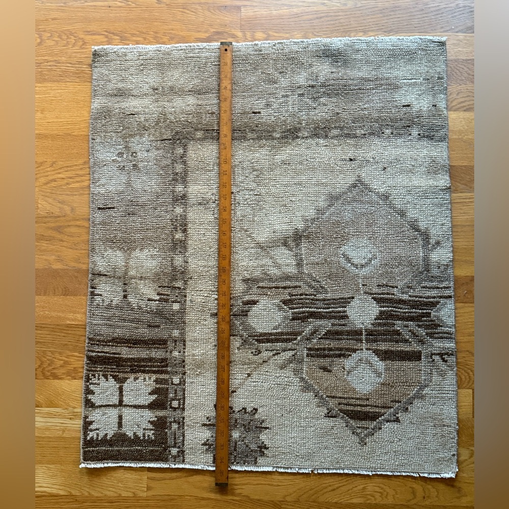 Neutral Vintage Tribal Bohemian Turkish Rug Doormat
